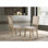 Ensemble de 2 chaises d'appoint en tissu avec cadres en bois massif et finition vieillie pour salle à manger, 19 de large, blé