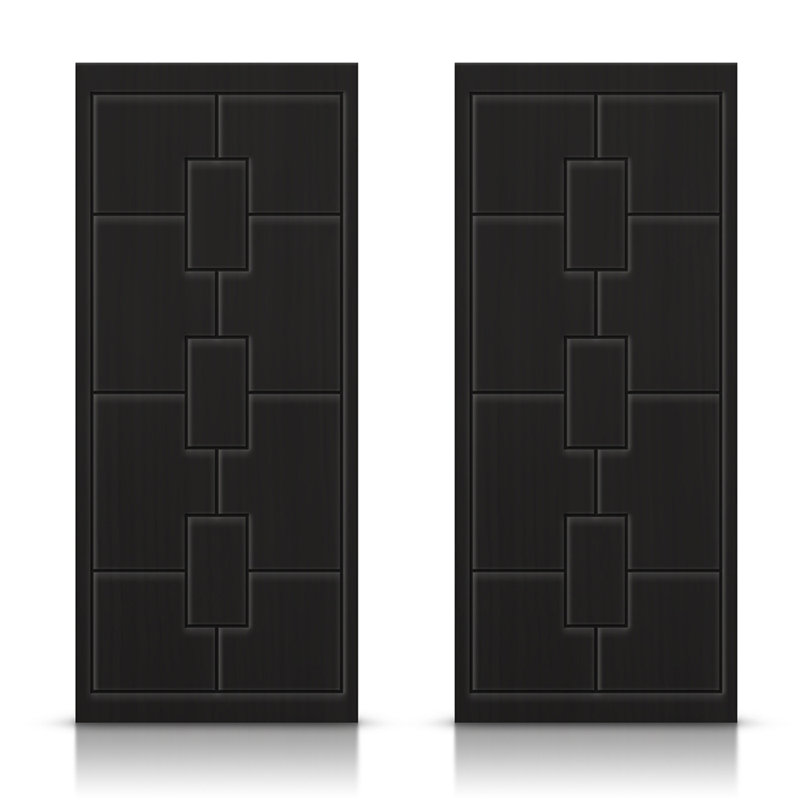 Portes de placard coulissantes à panneaux, Noir, 60 po x 80 po