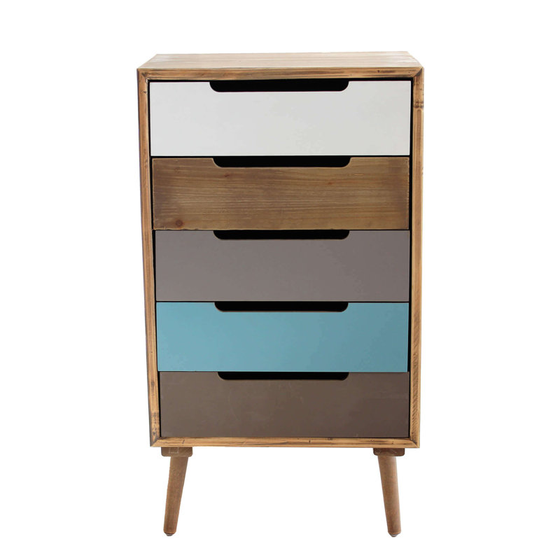 Klarice Solid Wood 45.5 cm W Chest of 5 Drawers