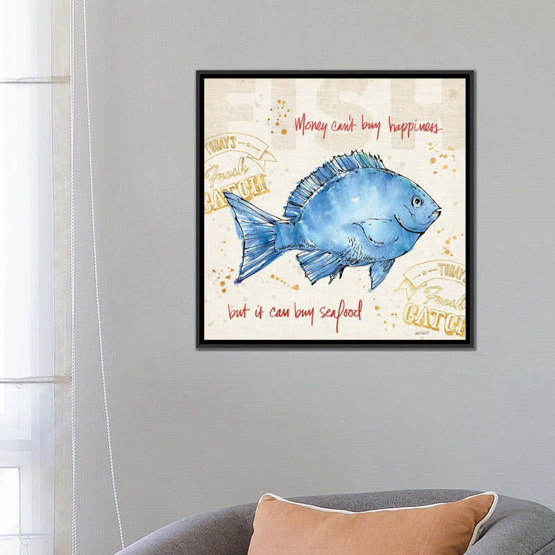«Coastal Catch III», reproduction d'impression sur toile tendue, H 18 po x l 18 po x P 1,5 po, Toile avec cadre noir