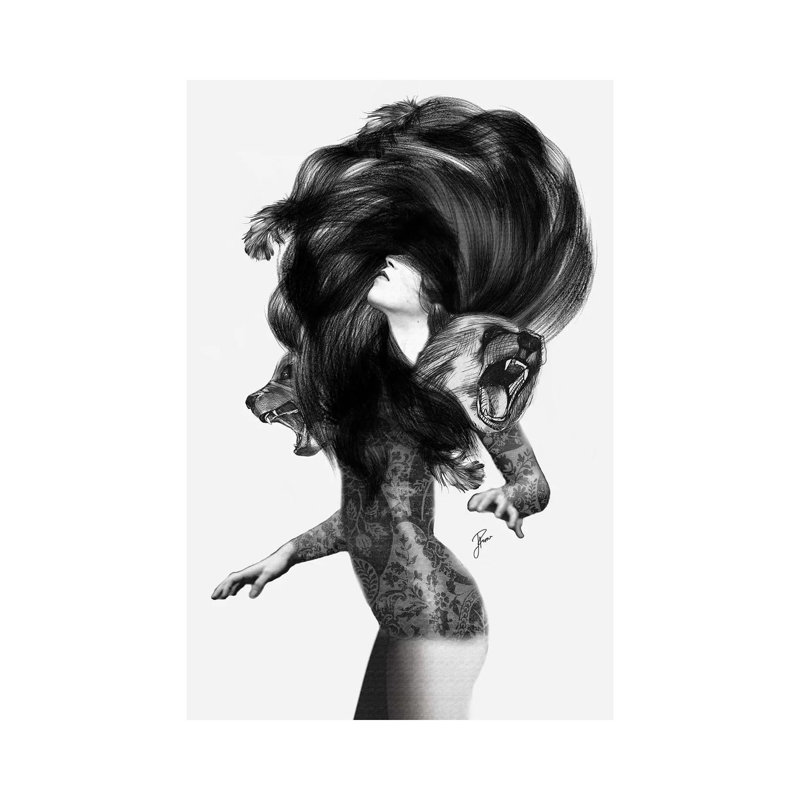 Bear #3 by Jenny Rome - Print on Canvas, Wrapped Canvas, 30.48 cm H x 45.72 cm W