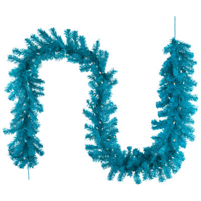 Pre-Lit Artificial Pine Christmas Garland - 9' - Clear Lights