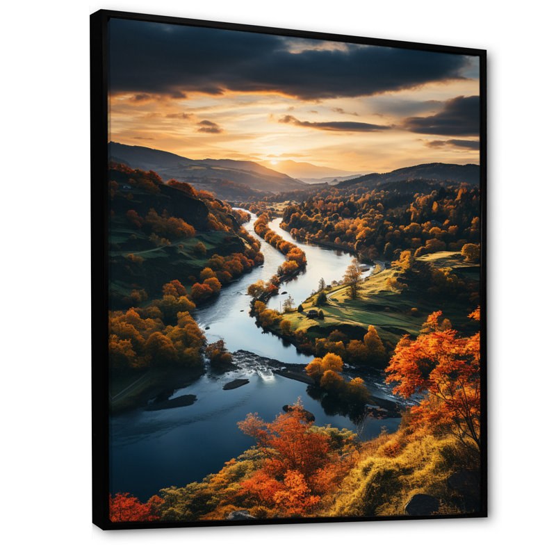 Paysage et nature, art mural sur toile, H 32 po x l 24 po x P 1 po, Cadre flottant noir