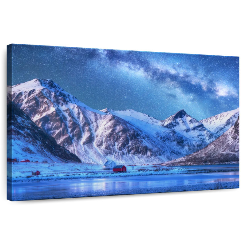 Milky Way Over Snowy Mountains
