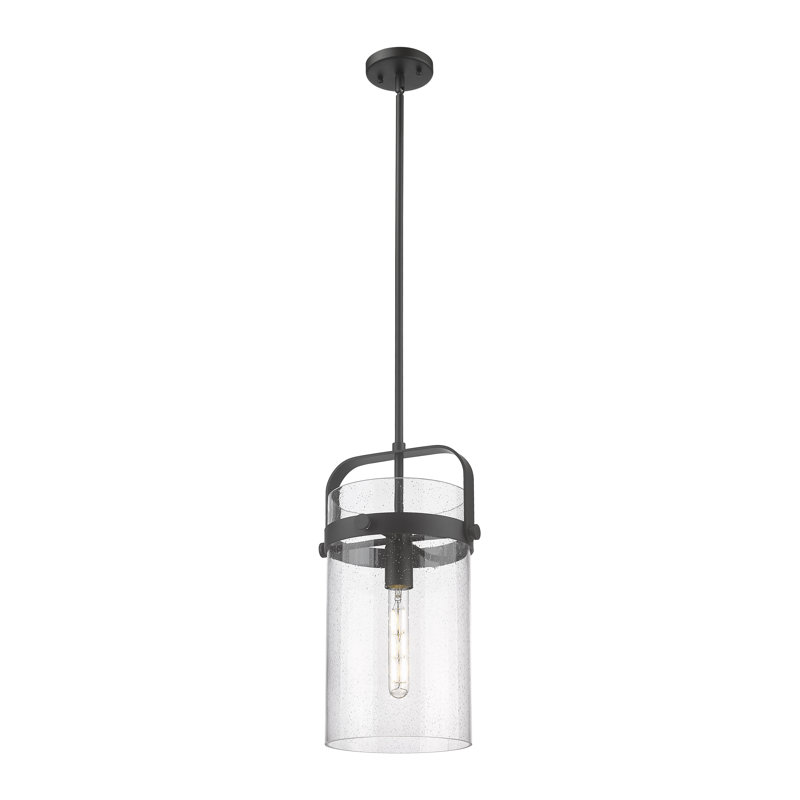 Luminaire suspendu à colonne 4 lumières Erie, H 14 po x l 8 po x P 8 po, Grainé, Noir mat