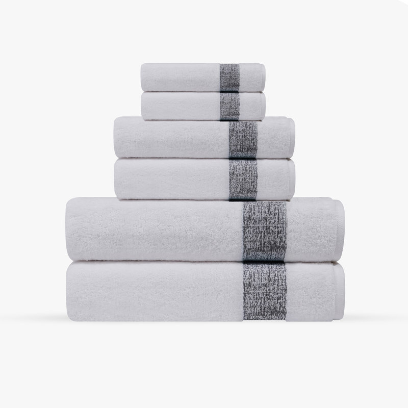 Jonnae 6 pcs Turkish Towels Set, Anthracite