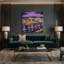 Art mural sur toile mauve avec cités de Las Vegas