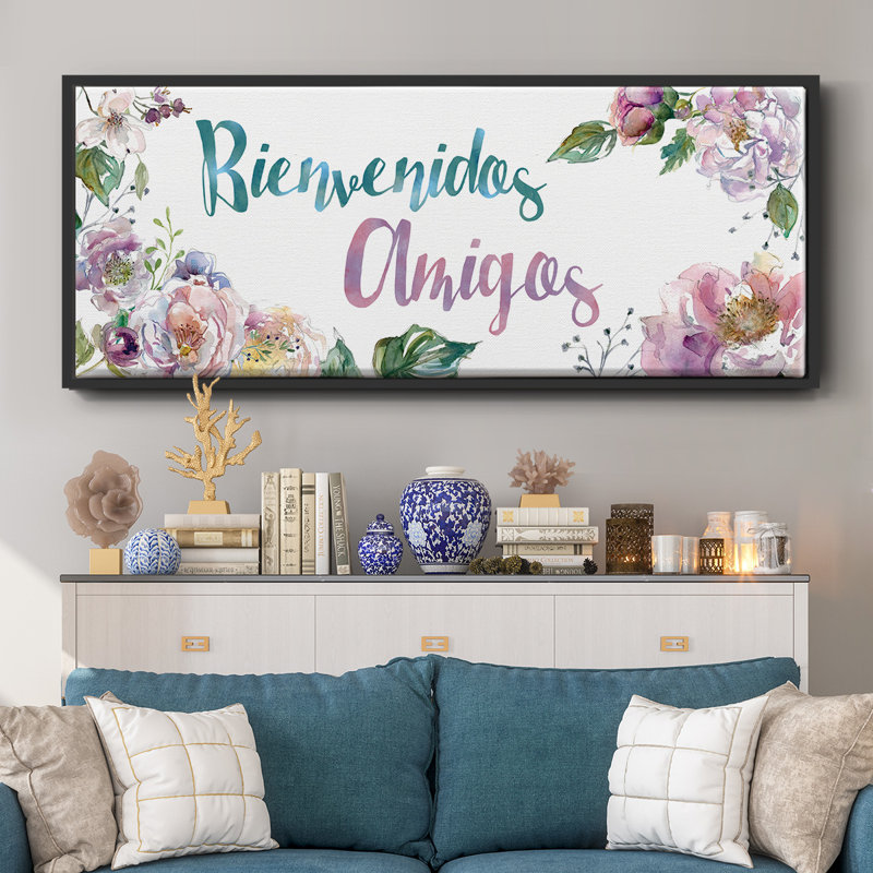 Bienvenidos Amigos - Toile encadrée, H 20 po x l 50 po