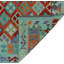 Tapis bleu clair/rouge en laine Kilim fabriqué à la main hults