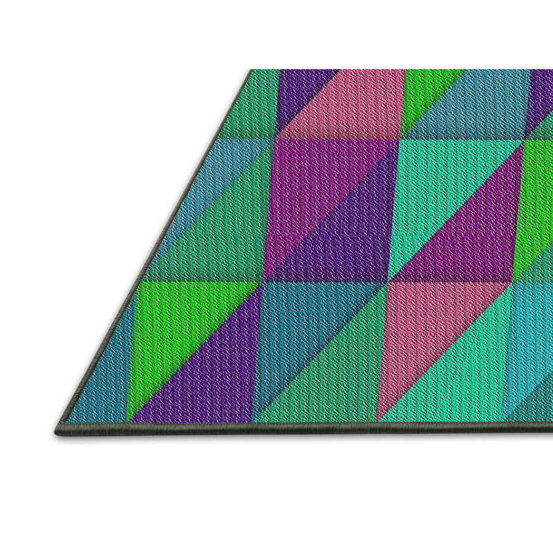 Tapis bleu/vert/rose, Rectangle 4 pi x 6 pi
