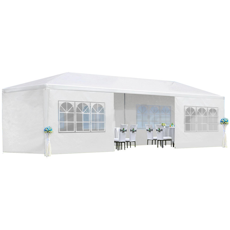 Pavillon de jardin 10 pi x 30 pi avec 8 parois latérales amovibles