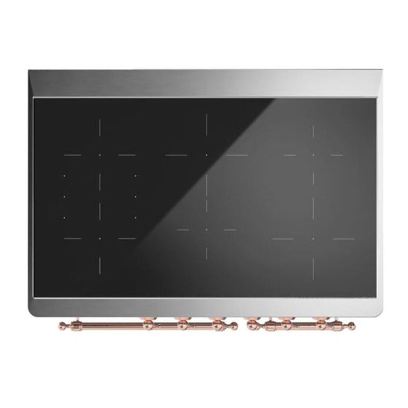 Majestic II 40" Freestanding Induction Range, White/Copper