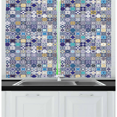 Damask Tailored Kitchen Curtain