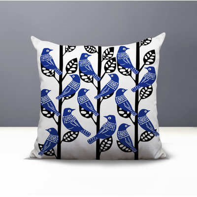 Tanza Bird Reversible Indoor/Outdoor Square Pillow