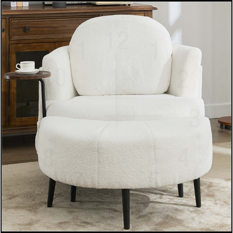Fauteuil simple confortable avec accessoires polyvalents pour la détente, Blanc