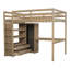 Lit mezzanine avec bureau encastré et rangement-106601839