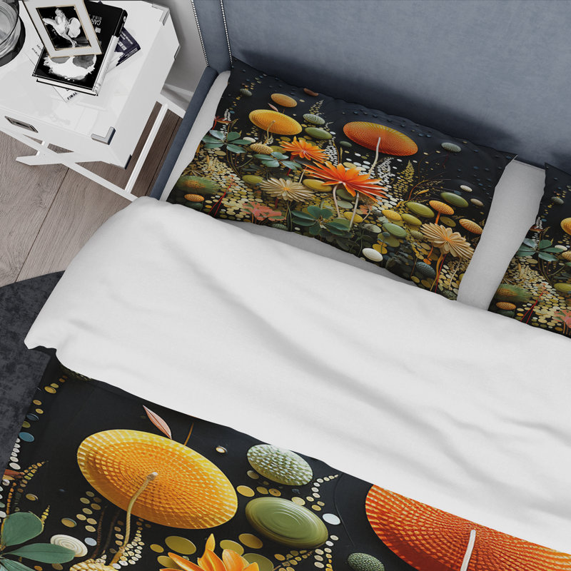Ensemble de housse de couette orange Mid Century Natures Harmony II - Abstract Midcentury