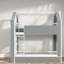 Lits superposés doubles avec rangement, en bois MDF et pin, style maison moderne-492177703
