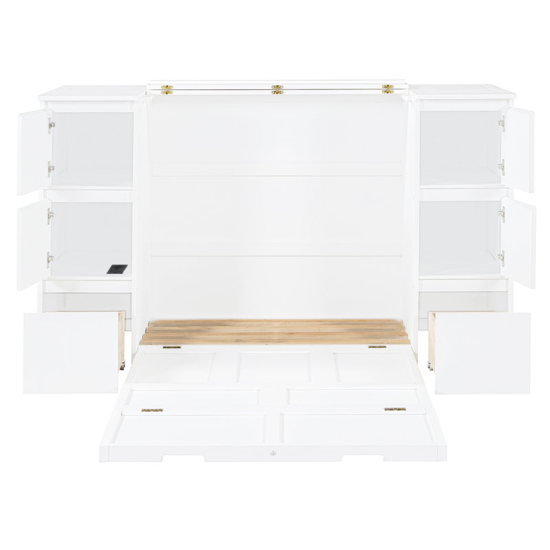 Lit simple blanc avec rangement et chargement efficaces - Simplifiez les ports de votre chambre et les options multiples