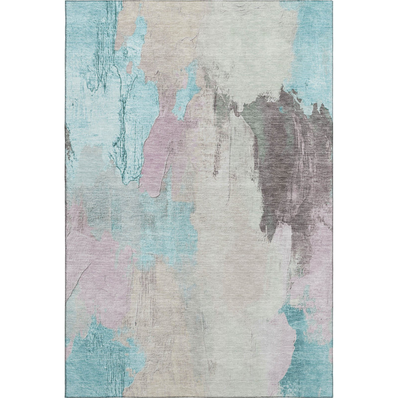 Premium Machine Washable Mouton Abstract Rug, Rectangle 5' x 7'6"