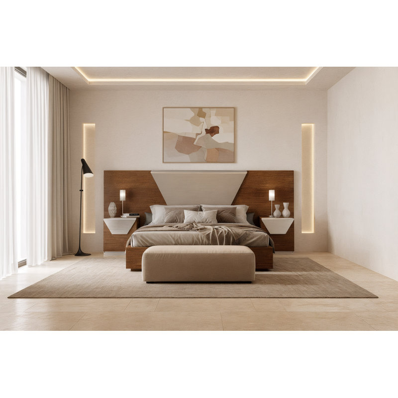 Solid Wood Bed, King, Matte