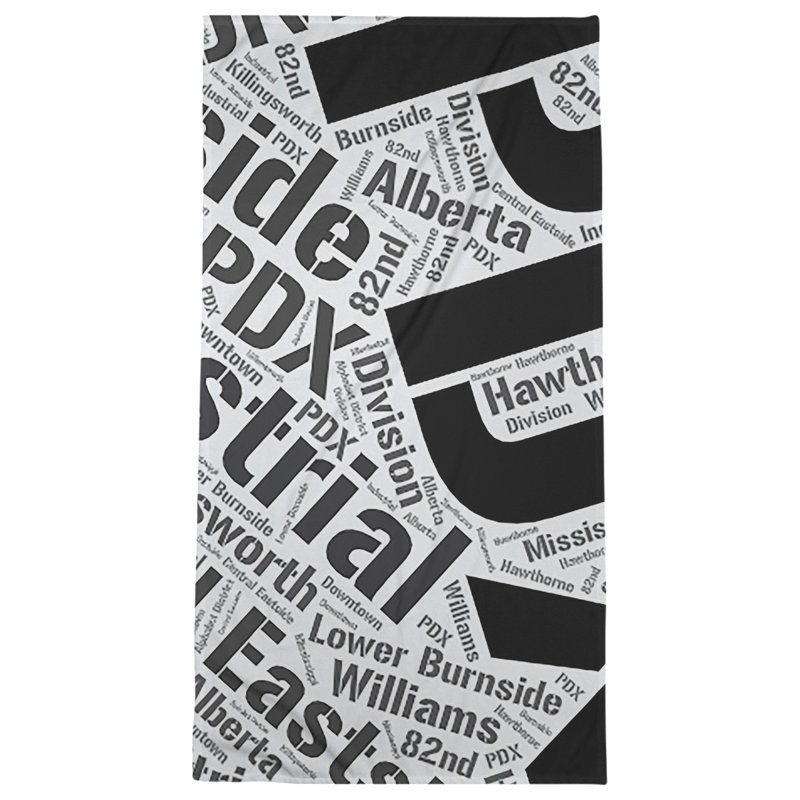 Bath Towel, Black, Microfiber, Portland