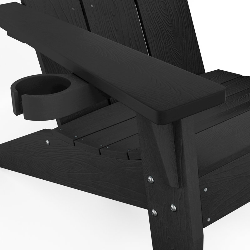 Chaise Adirondack en plastique / résine Harlean, Noir
