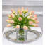 Peach Tulips Floral Arrangement, Real Touch Tulip Centerpiece,modern Artificial Arrangement Flowers In Glass Vase,french Decor Tulips Flower