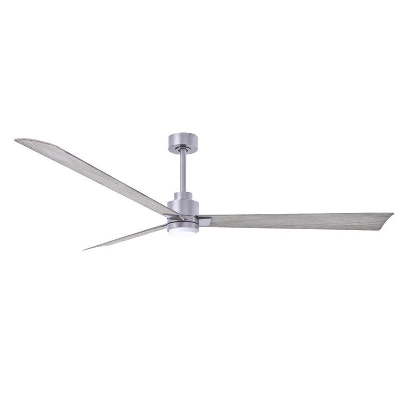 Ventilateur de plafond Alessandra, Ton bois de grange, Nickel brossé, 72"