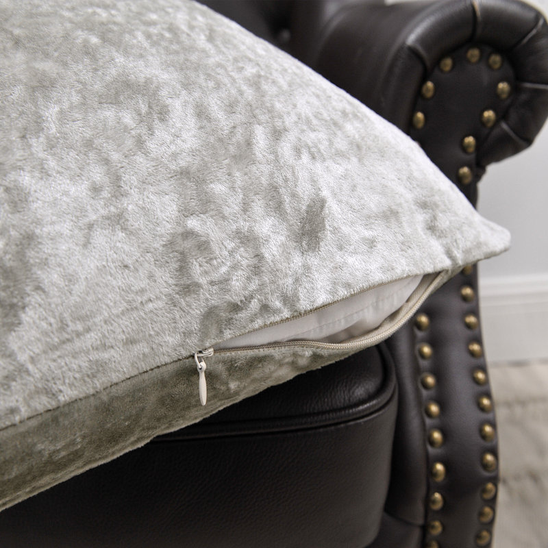 Housses de coussin en velours écrasé, Argent