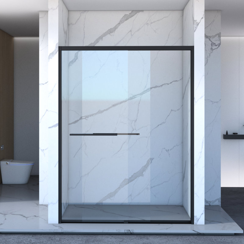 - Finished 56 60"X74" Double Sliding Shower Enclosure With Chamfer Edged Tempered Glass, And Safe Design For Bathroom Hardware Door 1/4"  6Mm  Rust
