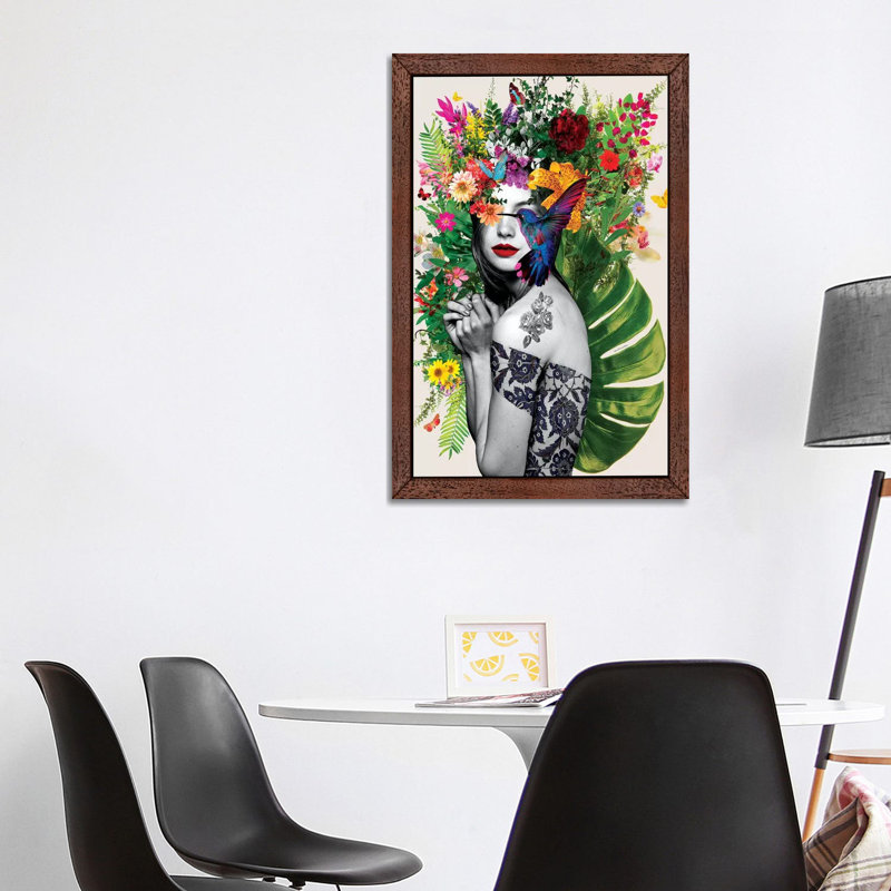 Chelsea Flowers by Ana Paula Hoppe - Print on Canvas, 101.6 cm H x 66.04 cm W, Brown Framed