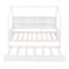 Lit simple en bois avec lit gigogne et tablette, lit de jeu pour enfants, blanc-295200077
