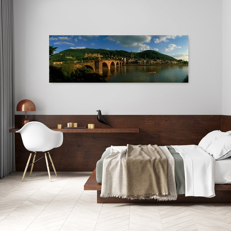 Pont, Heidelberg, Allemagne, architecture contemporaine abstraite, art mural, H 20 po x l 60 po