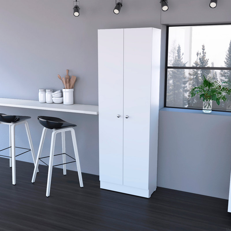 Armoire de rangement, porte double, White