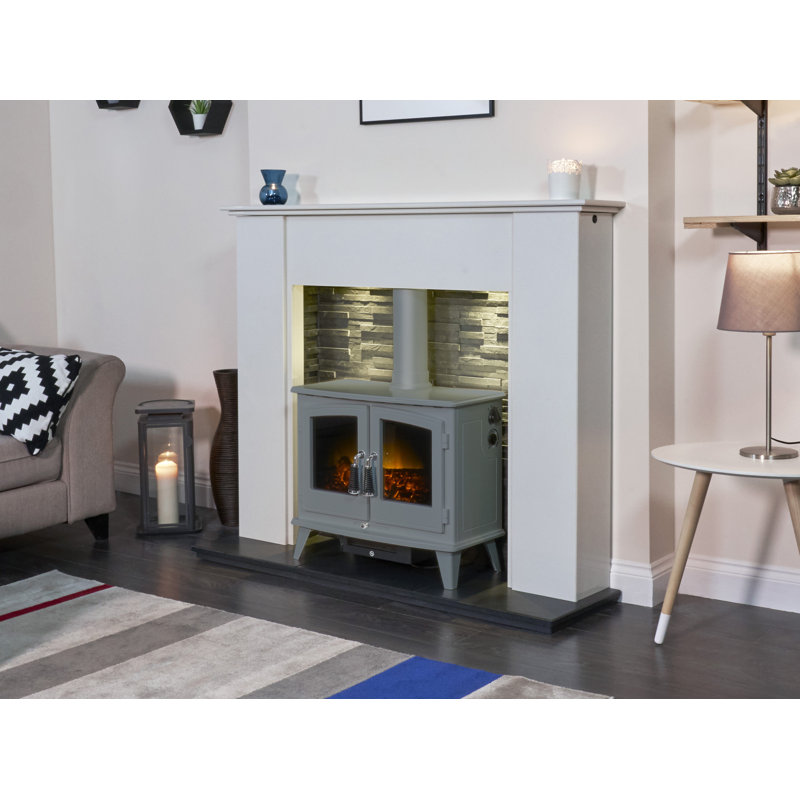 Woodhouse Adam 63cm W Grey Electric Stove with 6142 BTU