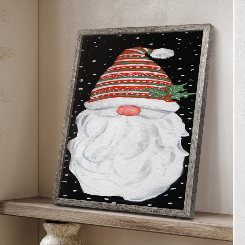 Winter Home Gnome Framed Print - Solid Wood