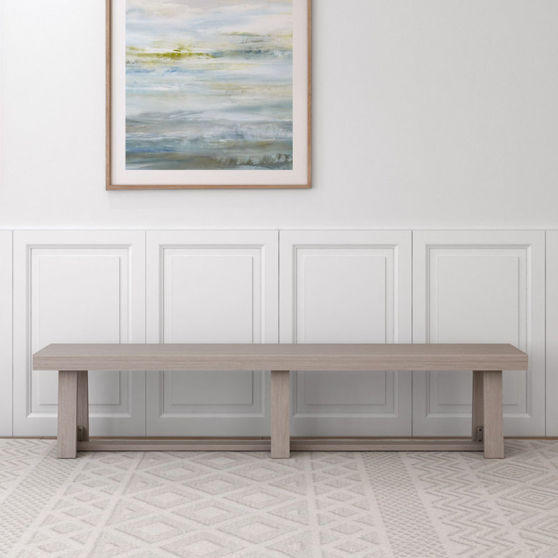 Tonyna 85" Solid Wood Bench, Seashell
