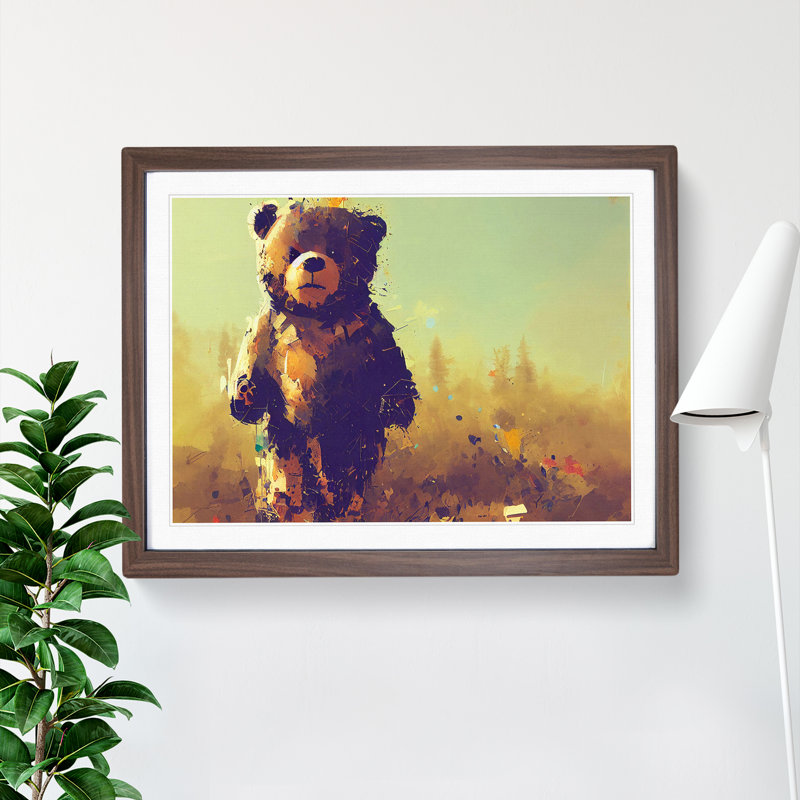 Teddy Bear Vol.1 Abstract - Single Picture Frame Print, 25cm H x 34cm W, Brown
