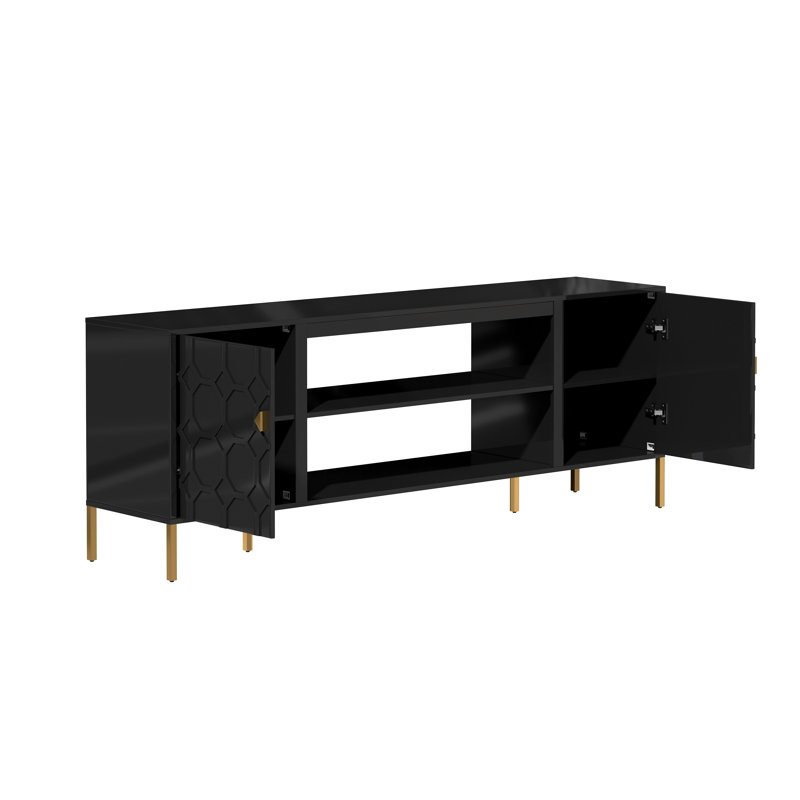 Crédence de rangement l 70,08 po., Noir