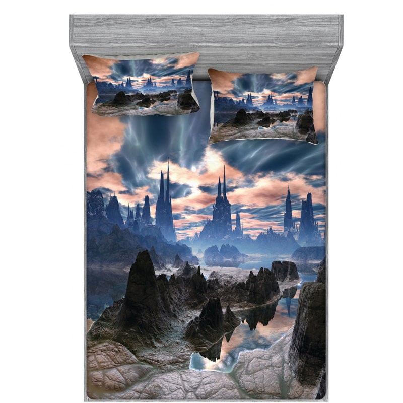 Microfiber Sheet Set, Queen Sheet Set with Fitted Sheet