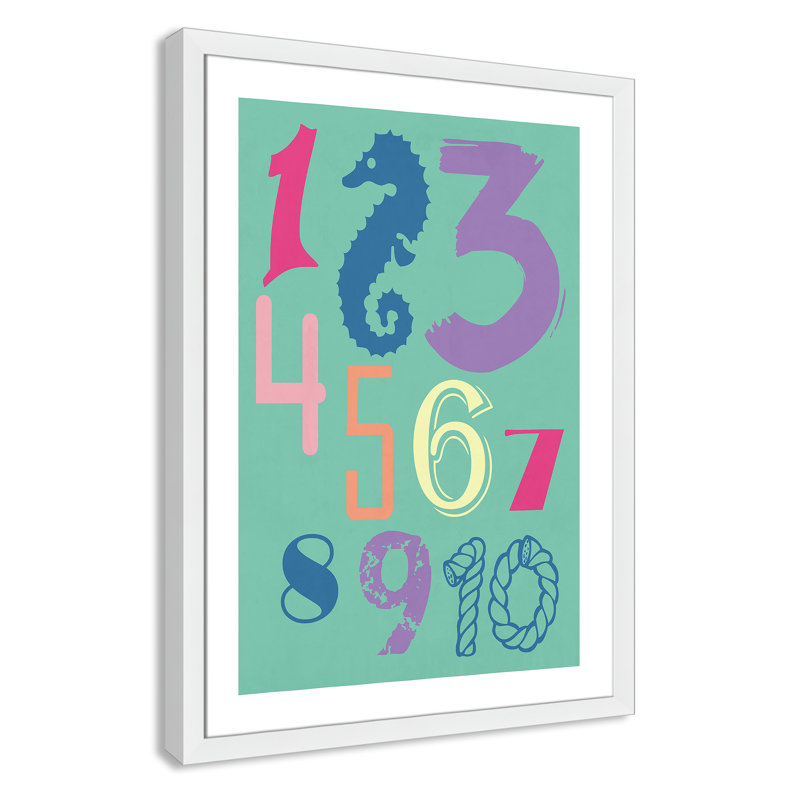 123 Education, 34.5" H x 24.5" W x 0.63" D, White Framed