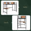 Lit mezzanine simple en métal avec bureau et tablette-1511715245