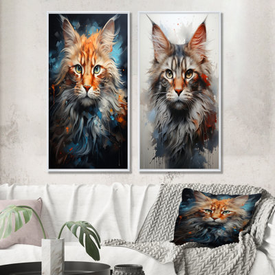 Ensemble de 2 décorations murales Maine Coon Majesty Cat - Cat