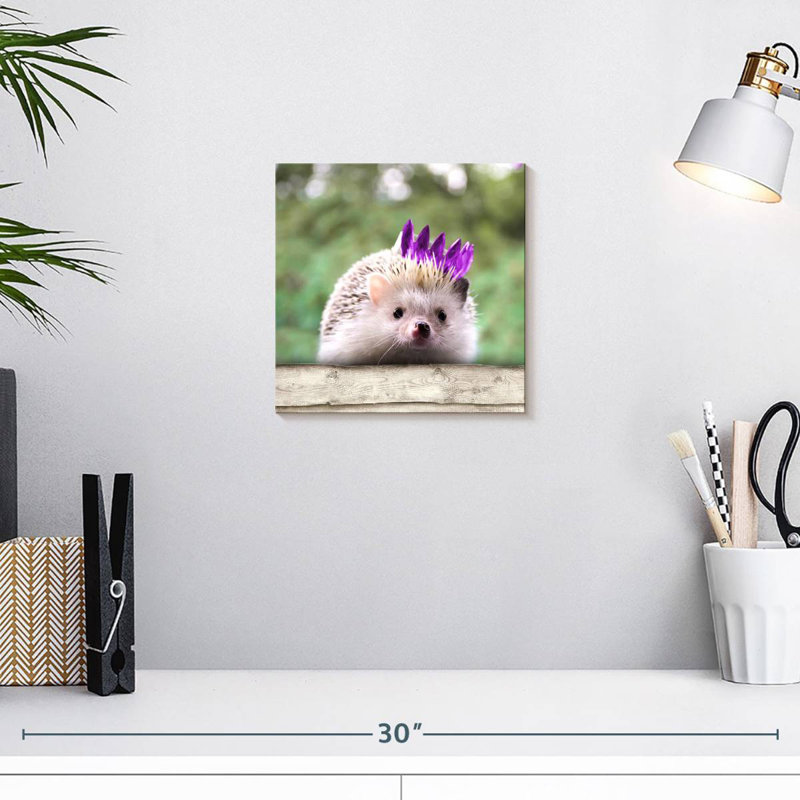 Crowle Hedgehog With Crown, 10" H x 10" W