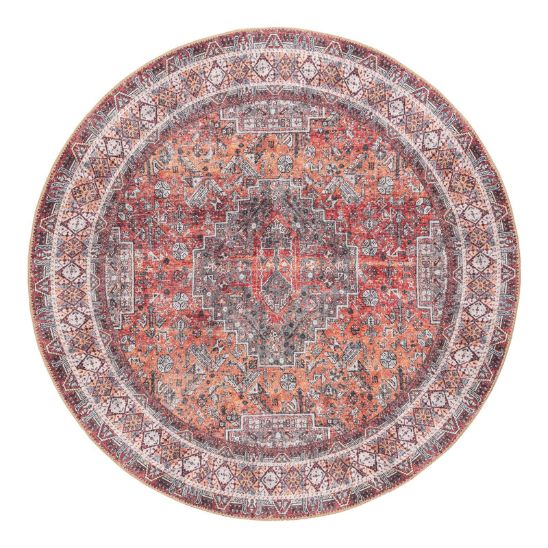 Bungalow Rose Sarah Timeless Rug, Rond 5 pi 1 po x 5 pi 1 po