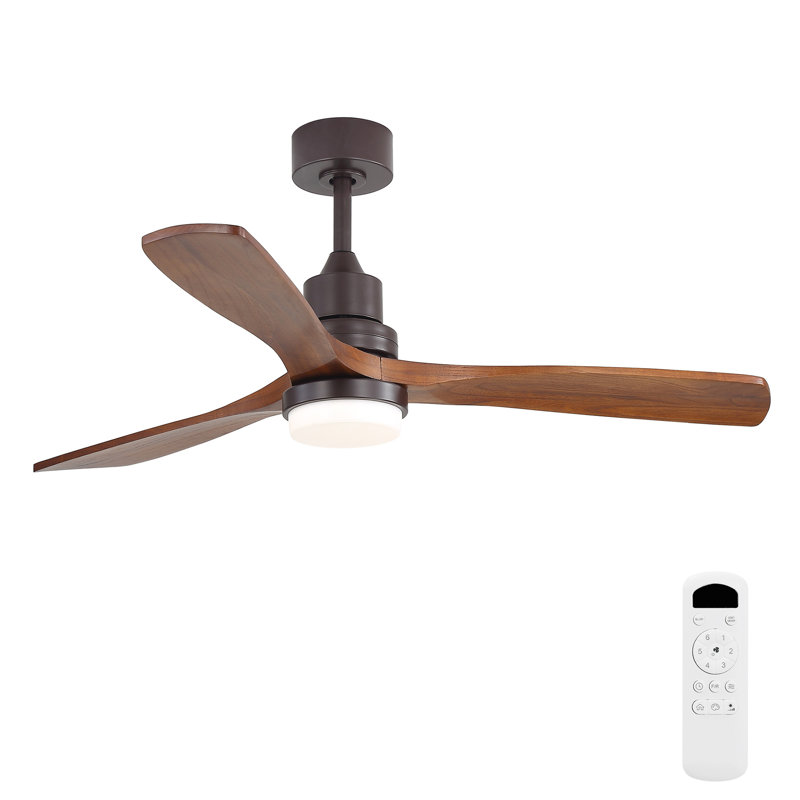 Ventilateur de plafond de 52 pouces avec lumière DEL - 3 températures de couleur réglables, fonction de mémoire, moteur à courant continu réversible, pour le salon et la chambre à coucher