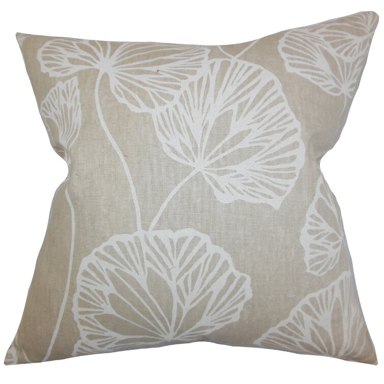 Bayou Breeze Coraline Floral Feather Linen Reversible Throw Pillow ...