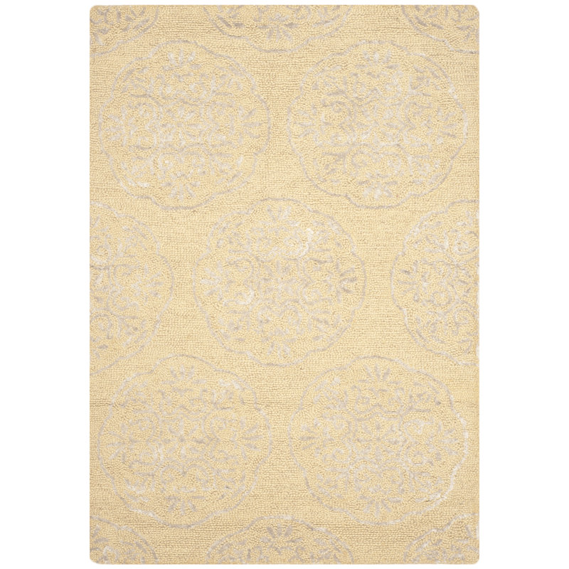 Harger Hand Tufted Wool Damask Rug, Rectangle 3' x 5'