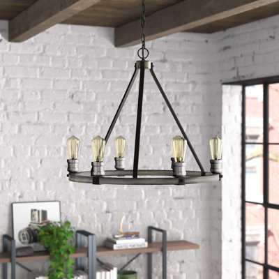 Charles 6 - Light Dimmable Wagon Wheel Chandelier